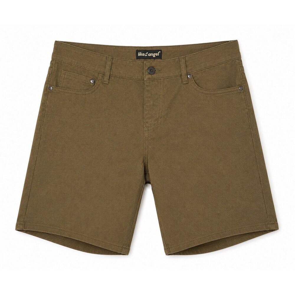Like An Angel Bermuda Shorts Women's Large Brown Twill Stretch 5 Pocket NWOT